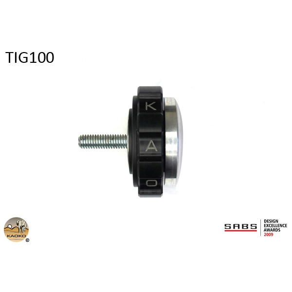 Kaoko Kaoko Throttle Stabilizer for the Triumph Tiger 1200 Explorer (2012-) without OEM hand guards, & Triumph Tiger 800 and 800XC (2011-) & Tiger 800 XCA '18- ,STREET TRIPLE 675/R  (2011-) supplied with OEM flat cylindrical flat end weight. Fits Tiger 800